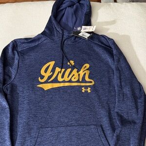 NWT Under Armour Navy and Gold Notre Dame Fighting Irish Hoodie